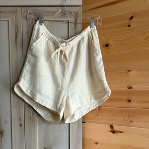 NWOT Worth Collective Higher Waist Linen Shorts in Seashell Color